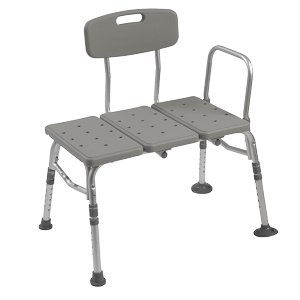 Plastic-Tub-Transfer-Bench-with-Adjustable-Backrest-Gray