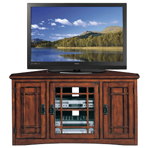 Leick-Riley-Holliday-Mission-Corner-TV-Stand-with-Storage,-46-Inch,-Oak