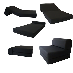 Black-Sleeper-Chair-Folding-Foam-Bed-Sized