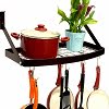 DecoBros-Wall-Mount-Square-Grid-Pot-Pan-Rack-includes-8-hooks