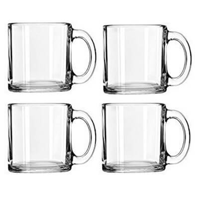 Libbey Crystal Coffee Mug Warm Beverage Mugs Set