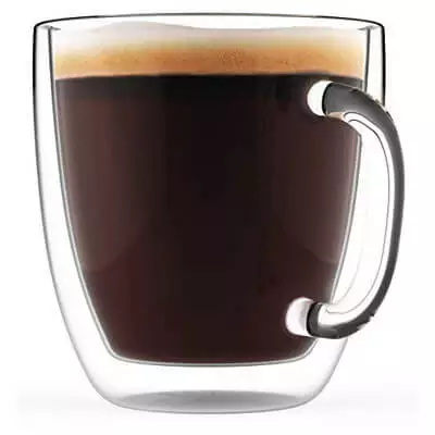 Large Coffee Mug, Double Wall Glass 16 oz