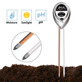 Jellas Soil pH Meter, 3-in-1 Moisture