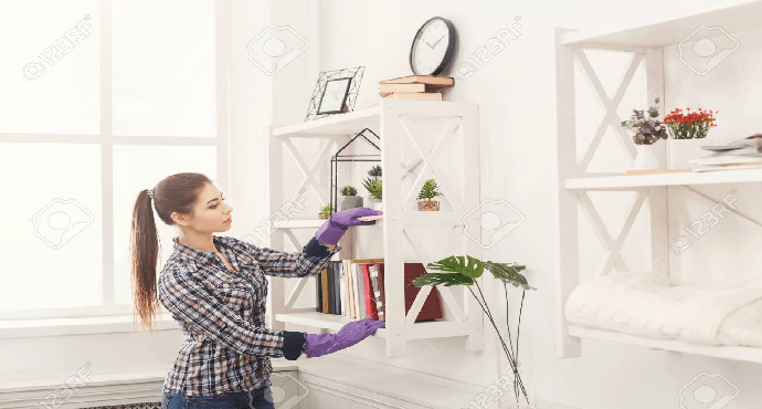 Clean bookshelves and your desk