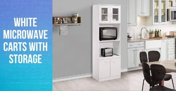 White Microwave Carts With Storage