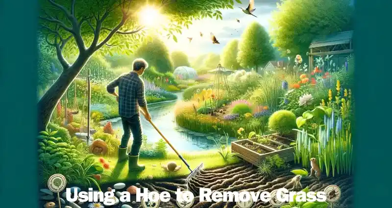 Using a Hoe to Remove Grass